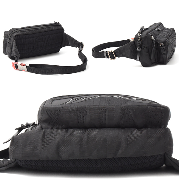 クリスチャンルブタン バッグ メンズ レディース ルビディール ボディバッグ ウエストポーチ ブラック ナイロン ラバー Christian Louboutin 1255144 中古