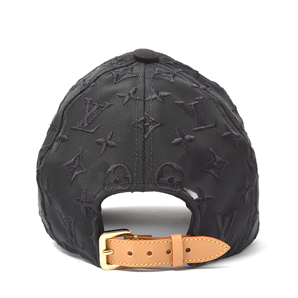 ルイヴィトン帽子 メンズ モノグラムメッシュ ベースボールキャップ シースルー 58サイズ ブラック Louis Vuitton M77114 中古