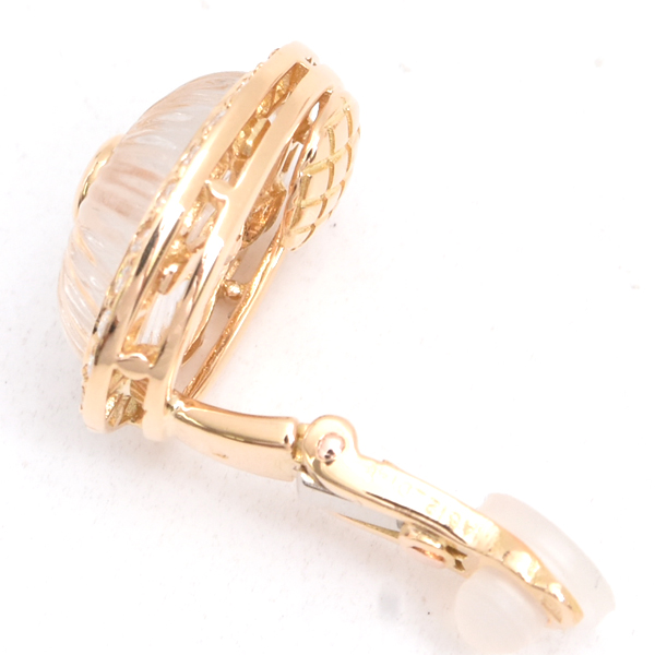 ブシュロン イヤリング レディース ロッククリスタル ダイヤモンド イヤリング イエローゴールド BOUCHERON 750YG 中古