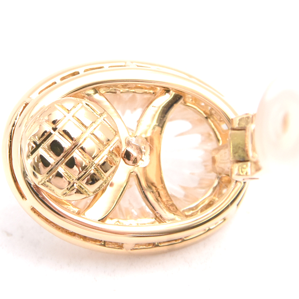 ブシュロン イヤリング レディース ロッククリスタル ダイヤモンド イヤリング イエローゴールド BOUCHERON 750YG 中古