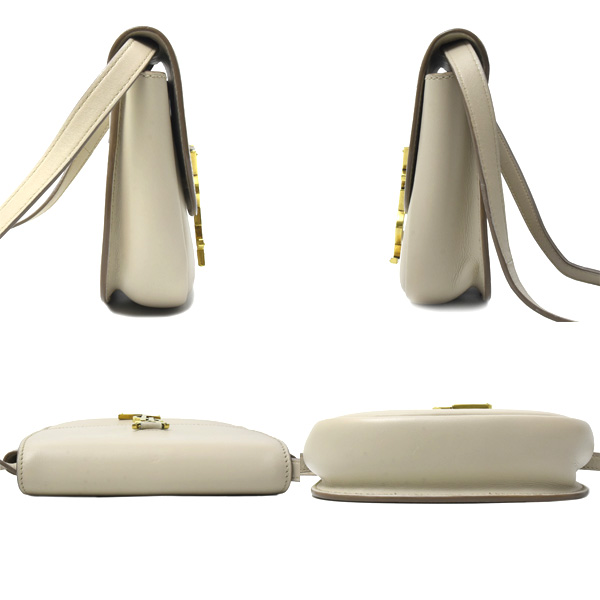 イヴサンローラン バッグ レディース カイア ショルダーバッグ カーフ ベージュ系 Yves Saint Laurent 中古
