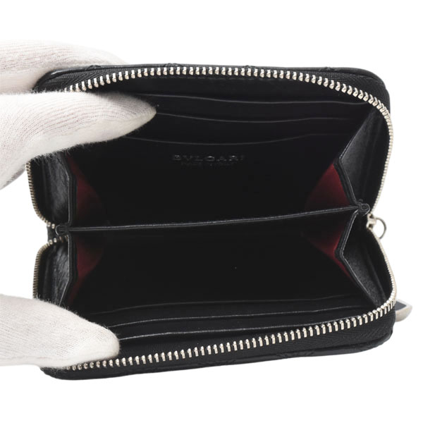 ブルガリ 財布 レディース ディーヴァドリーム コインケース レザー ブラック BVLGARI 285719 中古