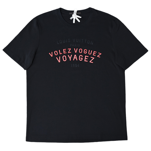 ルイヴィトン 衣料品 メンズ ロゴ Tシャツ コットン ブラック XXL Louis Vuitton VCCM09 中古