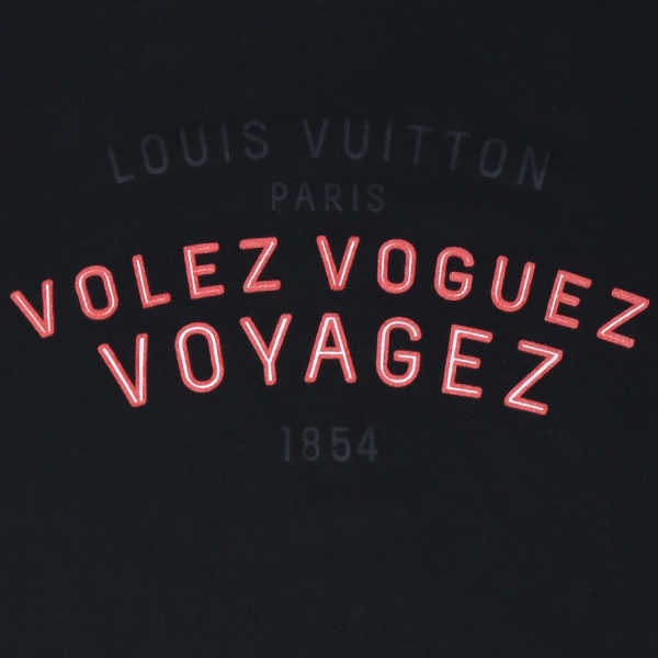 ルイヴィトン 衣料品 メンズ ロゴ Tシャツ コットン ブラック XXL Louis Vuitton VCCM09 中古