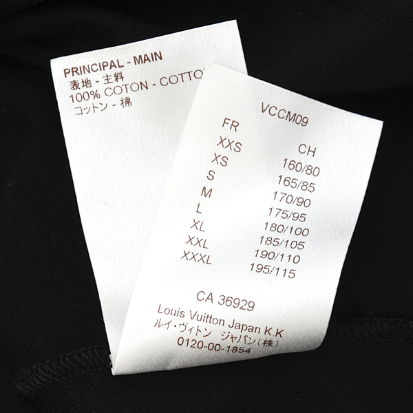 ルイヴィトン 衣料品 メンズ ロゴ Tシャツ コットン ブラック XXL Louis Vuitton VCCM09 中古