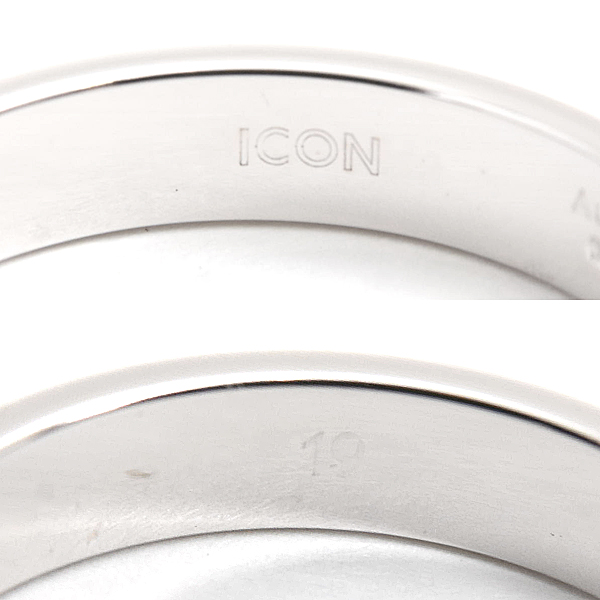 グッチ 指輪 メンズ GG アイコン リング ホワイトゴールド 刻印サイズ19 実測18号 幅3.9mm ICON RING GUCCI 750WG K18WG 中古