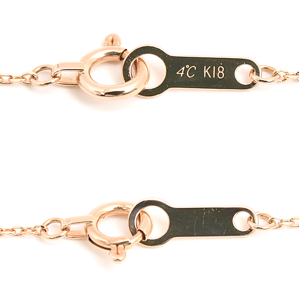 ヨンドシー ネックレス レディース ピンクサファイア ダイヤ ティアドロップ ペンダント 雫 ピンクゴールド 4℃ K18PG 750PG 中古