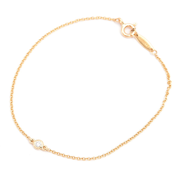 ティファニー ブレスレット レディース バイザヤード 1P ダイヤ エルサ・ペレッティ イエローゴールド TIFFANY 750YG 中古