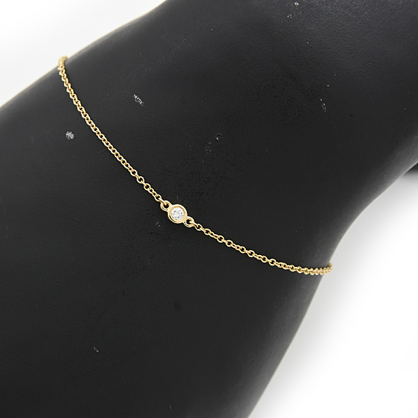 ティファニー ブレスレット レディース バイザヤード 1P ダイヤ エルサ・ペレッティ イエローゴールド TIFFANY 750YG 中古