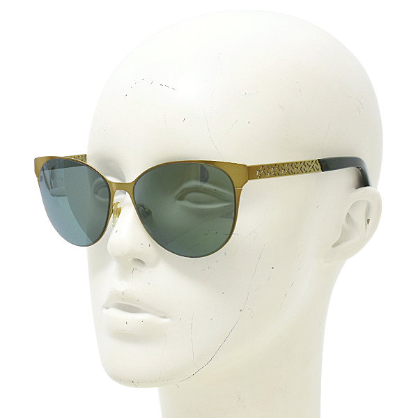 トリーバーチ サングラス レディース キャットアイ サングラス メタルフレーム プラスチック グリーン×ゴールド TORY BURCH TY6046 中古