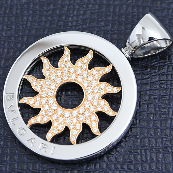 ブルガリ ペンダント メンズ トンドサン パヴェダイヤモンド ペンダントトップ ステンレス ゴールド BVLGARI SS×750YG 中古