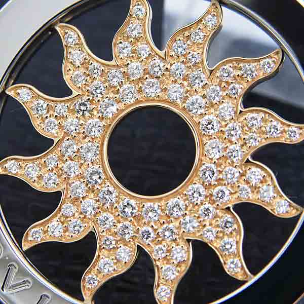 ブルガリ ペンダント メンズ トンドサン パヴェダイヤモンド ペンダントトップ ステンレス ゴールド BVLGARI SS×750YG 中古