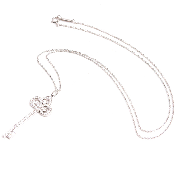 ティファニー ネックレス レディース フルールドリス キー ダイヤ ネックレス プラチナ TIFFANY PT950 中古