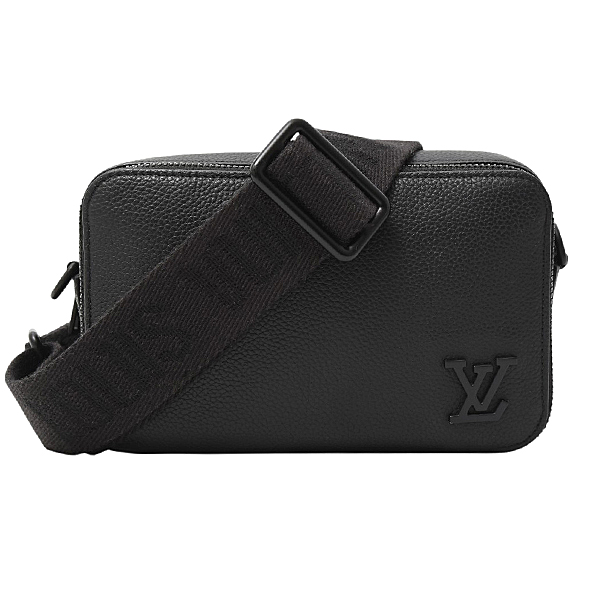 ルイヴィトン バッグ メンズ LVアエログラム アルファ ウェアラブル ウォレット ショルダーバッグ レザー ノワール Louis Vuitton M59161 中古