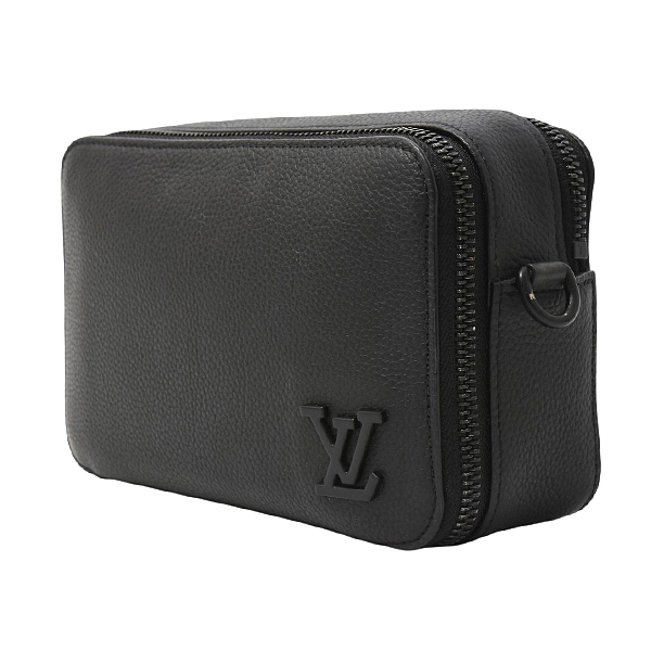 ルイヴィトン バッグ メンズ LVアエログラム アルファ ウェアラブル ウォレット ショルダーバッグ レザー ノワール Louis Vuitton M59161 中古