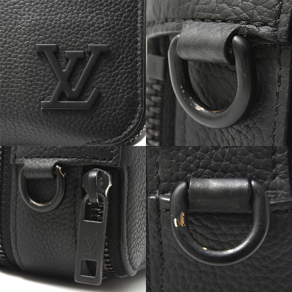 ルイヴィトン バッグ メンズ LVアエログラム アルファ ウェアラブル ウォレット ショルダーバッグ レザー ノワール Louis Vuitton M59161 中古