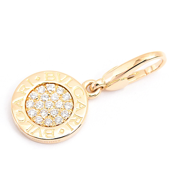 ブルガリ ペンダント レディース ブルガリブルガリ パヴェダイヤ チャーム イエローゴールド 750YG BVLGARI 中古