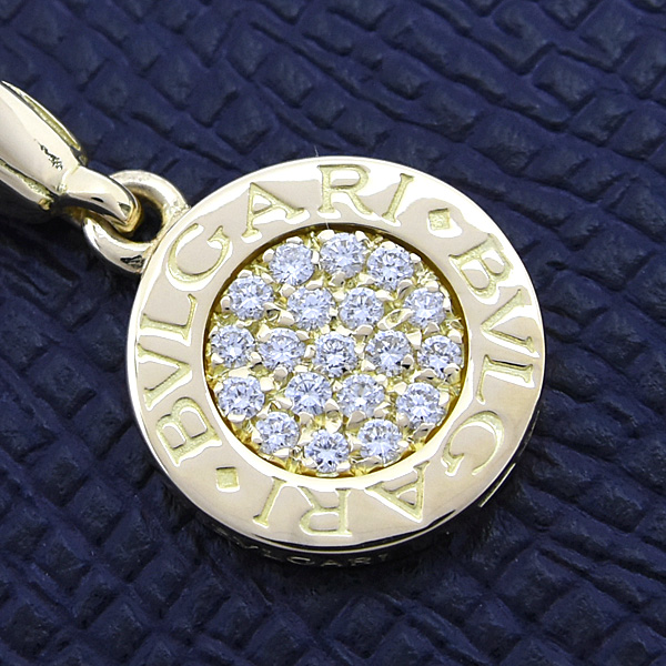ブルガリ ペンダント レディース ブルガリブルガリ パヴェダイヤ チャーム イエローゴールド 750YG BVLGARI 中古