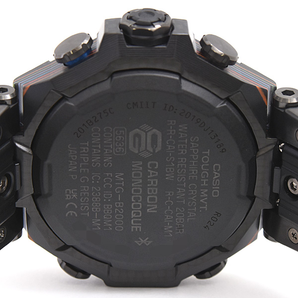 カシオ 時計 メンズ G-SHOCK MT-G モバイルリンク ソーラー ブラック文字盤 SS×カーボン CASIO B2000YR-1AJR 中古