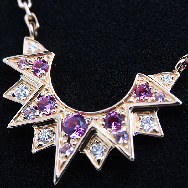 ピアジェ ネックレス レディース サンライト ピンクサファイア ダイヤ ネックレス ピンクゴールド PIAGET 750PG 中古