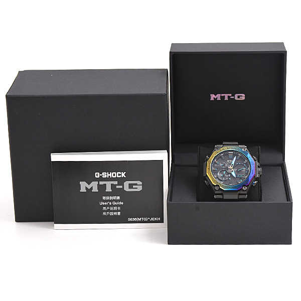 カシオ 時計 メンズ G-SHOCK MT-G モバイルリンク ソーラー ブラック文字盤 SS×カーボン CASIO B2000YR-1AJR 中古