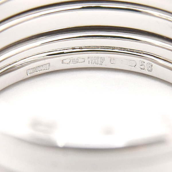 ブルガリ 指輪 メンズ ビーゼロワン B-ZERO1 リング 56号 実寸15号 ホワイトゴールド 750WG BVLGARI 中古