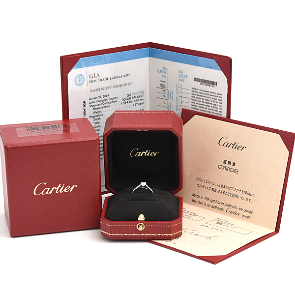 カルティエ 指輪 レディース 1895 ソリテール ダイヤ リング D0.37ct E-VVS2-GD 49号 実寸9号 プラチナ Cartier PT950 中古