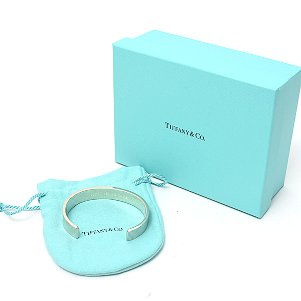 ティファニーブレスレット レディース コインエッジ バングル カフ シルバー TIFFANY SV925 中古