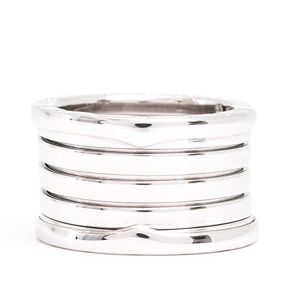 ブルガリ 指輪 メンズ レディース ビーゼロワン B-ZERO1 リング 54号 実寸12.5号 ホワイトゴールド 750WG BVLGARI 中古