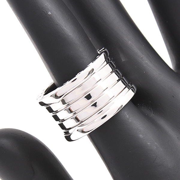 ブルガリ 指輪 メンズ レディース ビーゼロワン B-ZERO1 リング 54号 実寸12.5号 ホワイトゴールド 750WG BVLGARI 中古