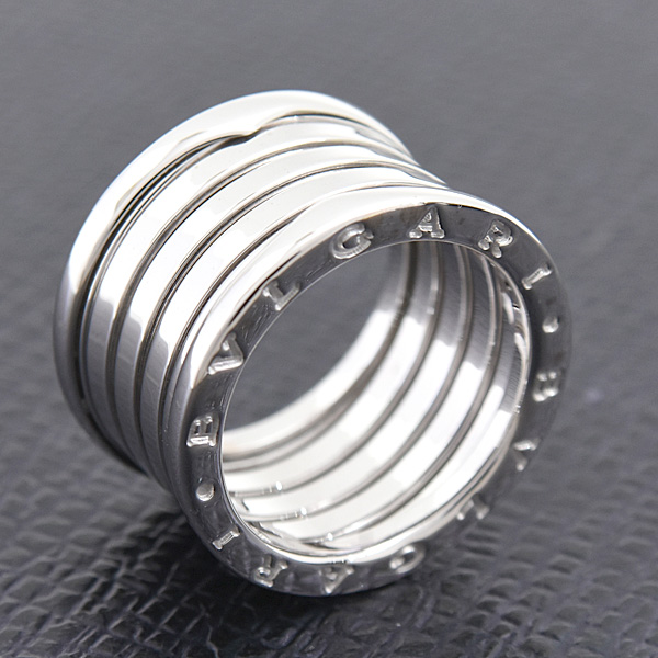 ブルガリ 指輪 メンズ レディース ビーゼロワン B-ZERO1 リング 54号 実寸12.5号 ホワイトゴールド 750WG BVLGARI 中古