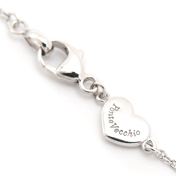 ポンヴェキオ ネックレス レディース イニシャル M ダイヤ ペンダント D0.22ct ホワイトゴールド PONTE VECCHIO K18WG 中古