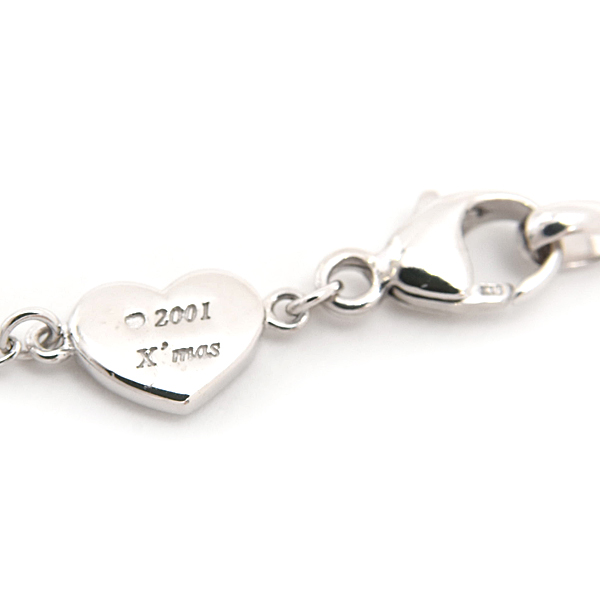 ポンヴェキオ ネックレス レディース イニシャル M ダイヤ ペンダント D0.22ct ホワイトゴールド PONTE VECCHIO K18WG 中古