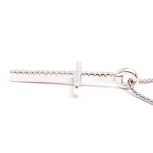ダミアーニ ネックレス レディース メンズ ミステリークロス ダイヤ ペンダント ホワイトゴールド K18WG DAMIANI 中古