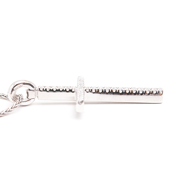 ダミアーニ ネックレス レディース メンズ ミステリークロス ダイヤ ペンダント ホワイトゴールド K18WG DAMIANI 中古