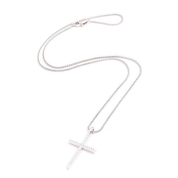 ダミアーニ ネックレス レディース メンズ ミステリークロス ダイヤ ペンダント ホワイトゴールド K18WG DAMIANI 中古