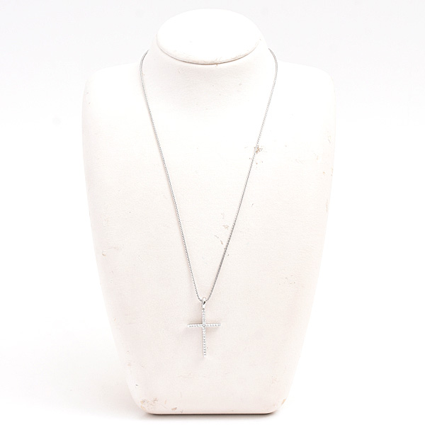 ダミアーニ ネックレス レディース メンズ ミステリークロス ダイヤ ペンダント ホワイトゴールド K18WG DAMIANI 中古