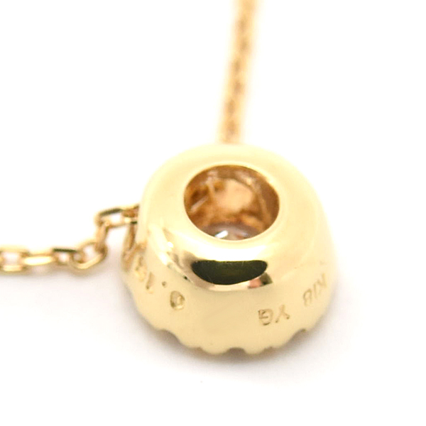 ポンテヴェキオ ネックレス レディース ダイヤ サークル ペンダント D0.15ct イエローゴールド PONTE VECCHIO K18YG 中古