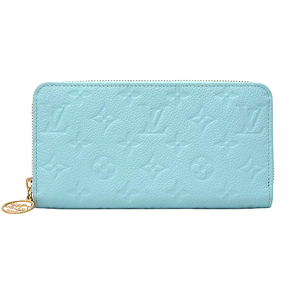 ルイヴィトン 財布 レディース ジッピーウォレット モノグラムアンプラント グレープブルー Louis Vuitton M28294 中古