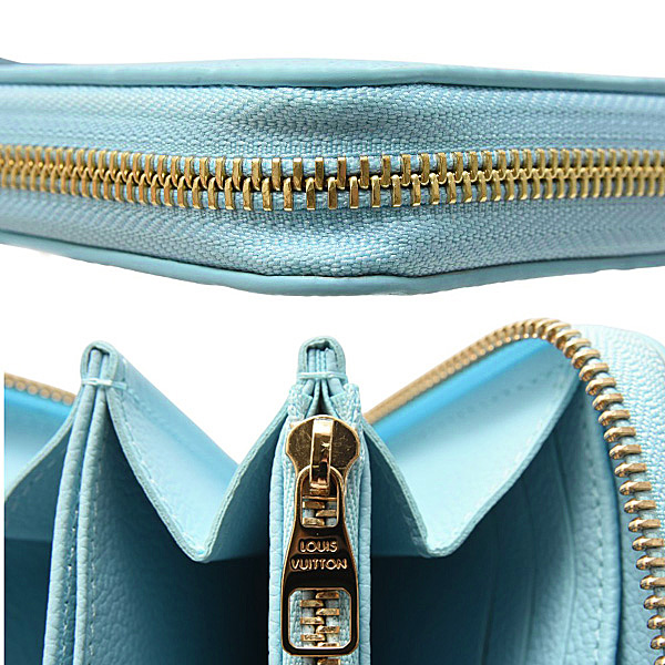 ルイヴィトン 財布 レディース ジッピーウォレット モノグラムアンプラント グレープブルー Louis Vuitton M28294 中古