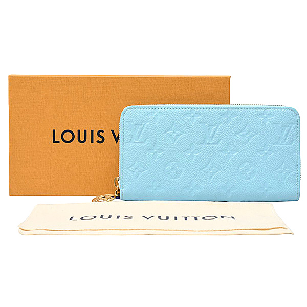 ルイヴィトン 財布 レディース ジッピーウォレット モノグラムアンプラント グレープブルー Louis Vuitton M28294 中古