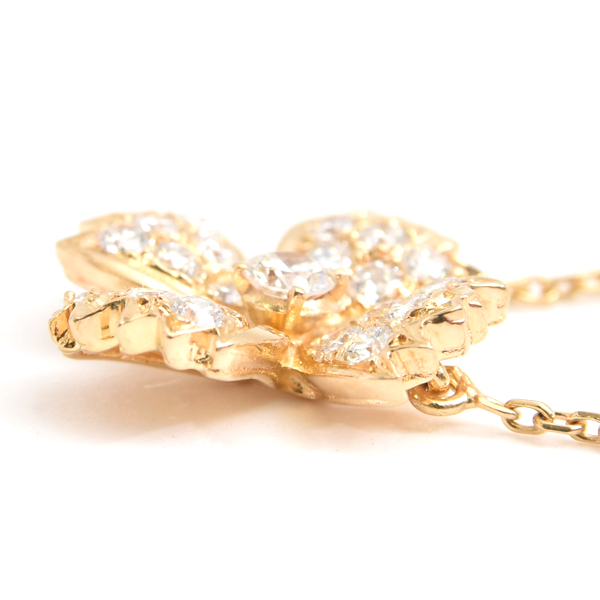 ブシュロン ネックレス レディース ヴィンテージ フラワーモチーフ ダイヤ ネックレス ゴールド BOUCHERON 750YG 中古