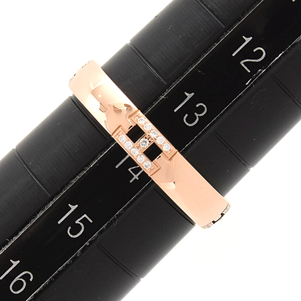 エルメス 指輪 レディース エヴァー ヘラクレス ダイヤ リング 54号 実寸13.5号 ピンクゴールド HERMES 750PG 中古