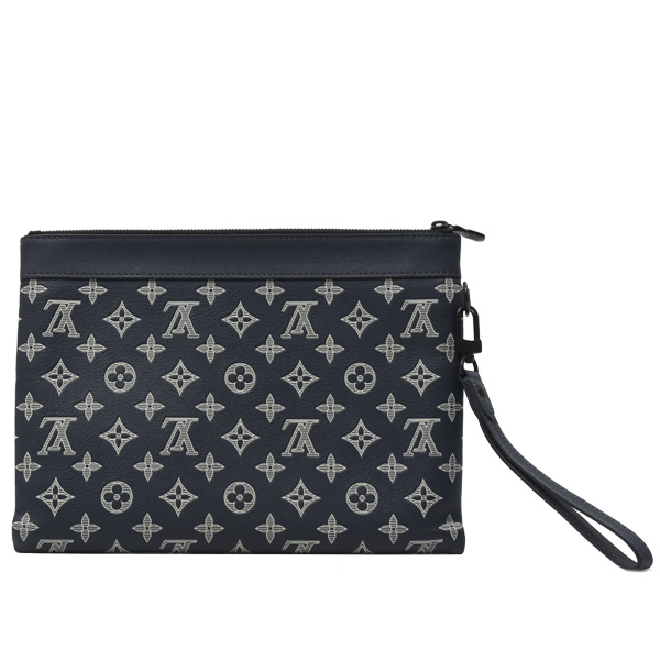 ルイヴィトン バッグ メンズ ポシェット・トゥ・ゴー クラッチバッグ モノグラムシャドウ ネイビー系 Louis Vuitton M83382 中古