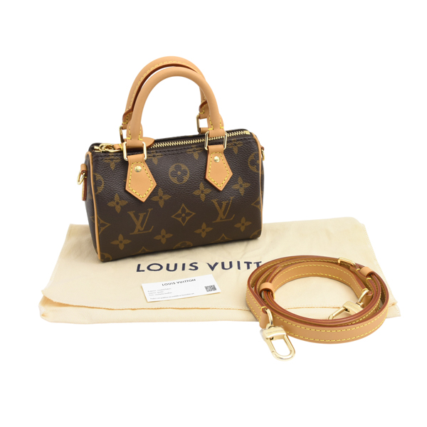 ルイヴィトン バッグ レディース ナノスピーディ モノグラム ハンドバッグ ミニバッグ ショルダーバッグ Louis Vuitton M81085 未使用展示品