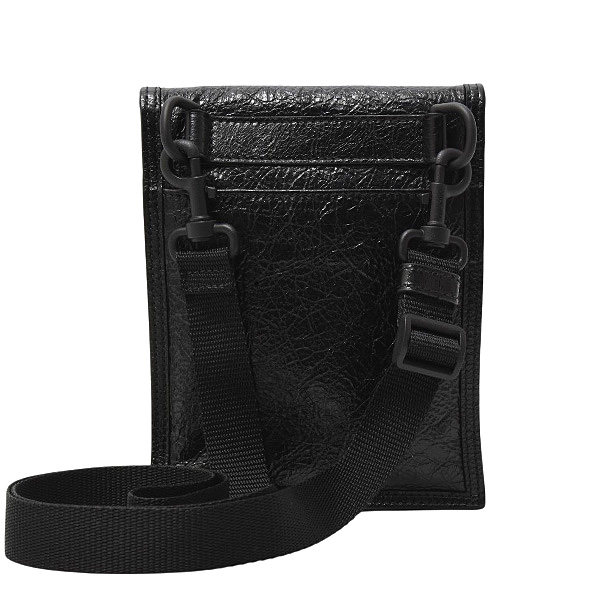 バレンシアガ バッグ レディース メンズ Explorer ストラップ付きポーチ スモール ショルダー ブラック ラムレザー BALENCIAGA 6559821 中古