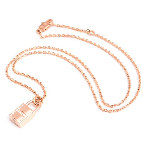 エルメス ネックレス レディース アミュレット カデナ ダイヤモンド ネックレス ピンクゴールド HERMES 750PG 中古