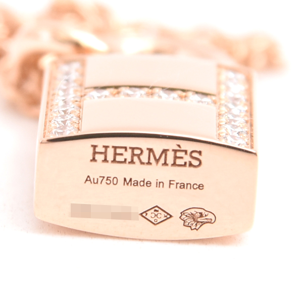 エルメス ネックレス レディース アミュレット カデナ ダイヤモンド ネックレス ピンクゴールド HERMES 750PG 中古