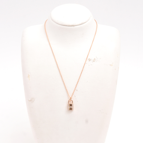 エルメス ネックレス レディース アミュレット カデナ ダイヤモンド ネックレス ピンクゴールド HERMES 750PG 中古