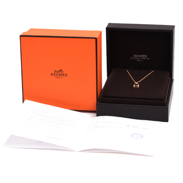 エルメス ネックレス レディース アミュレット カデナ ダイヤモンド ネックレス ピンクゴールド HERMES 750PG 中古